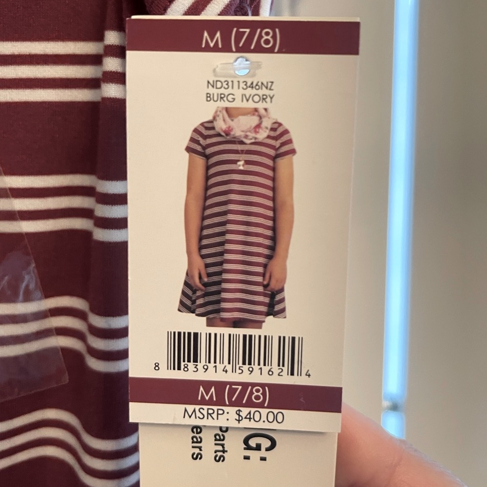 NWT: Girls size 7/8 dress, scarf and necklace set